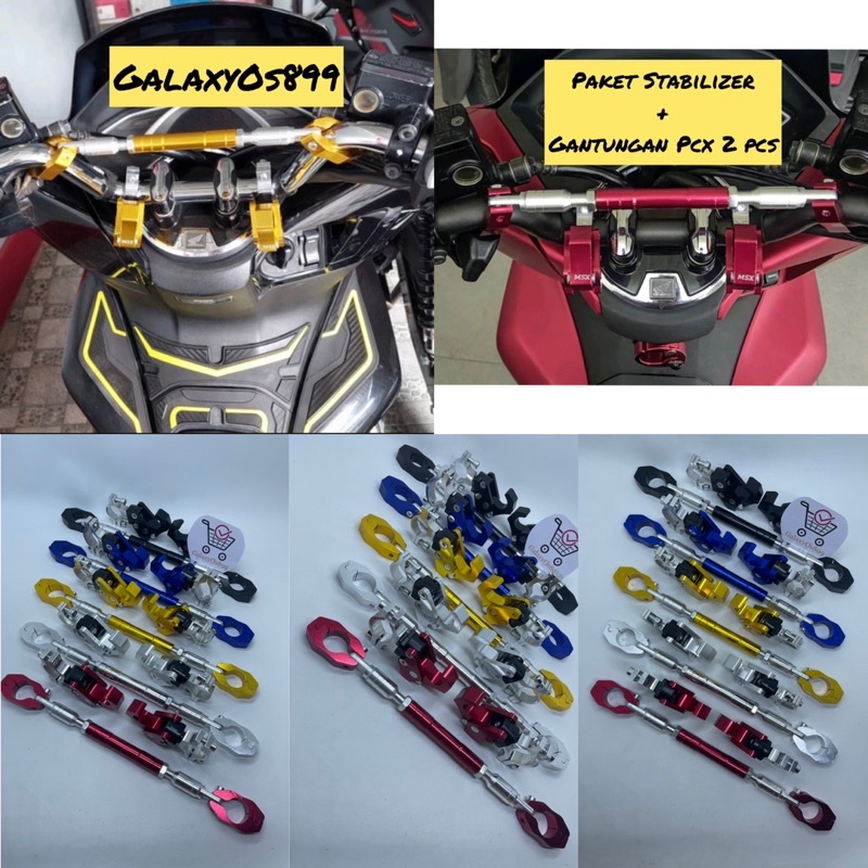 Paket Palang Stang Besar / Jumbo Bisa Stel Full CNC dan 2 Pcs gantungan Barang PCX