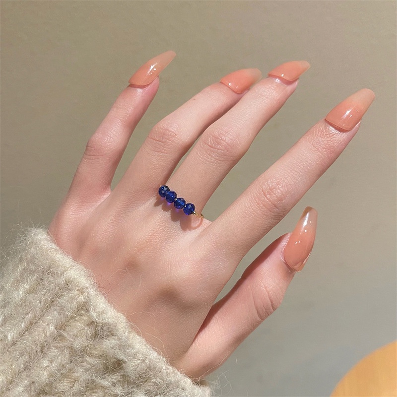 Cincin Manik-Manik Berlian Imitasi Bahan Alloy Untuk Wanita