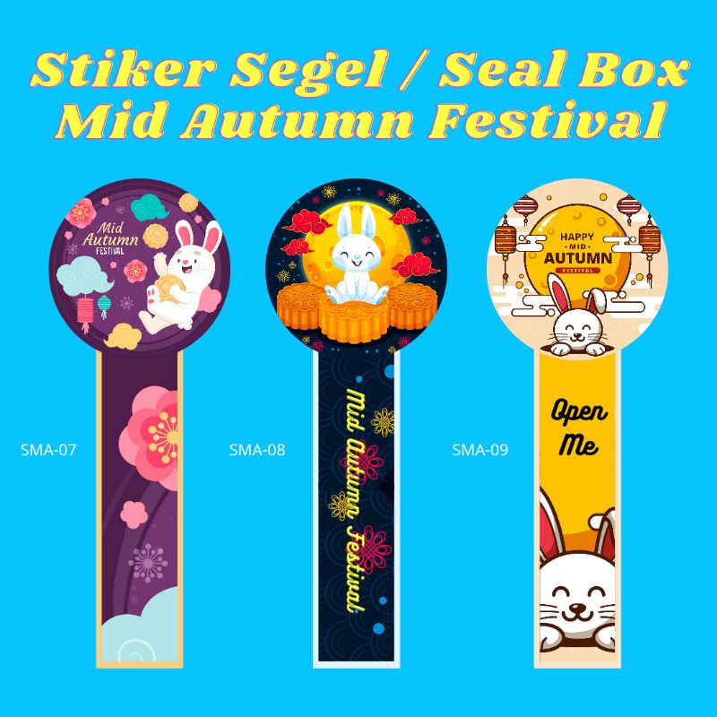 

[mp89] 50PCS Stiker Hampers Mid Autumn Festival Stiker Seal toples Mooncake Label Segel Kemasan Custom