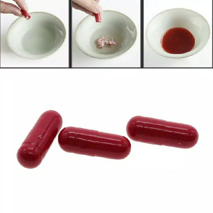 Darah Palsu Kejutan Prank Fun Fake Blood Capsules Trick Joke  Hallowen Party