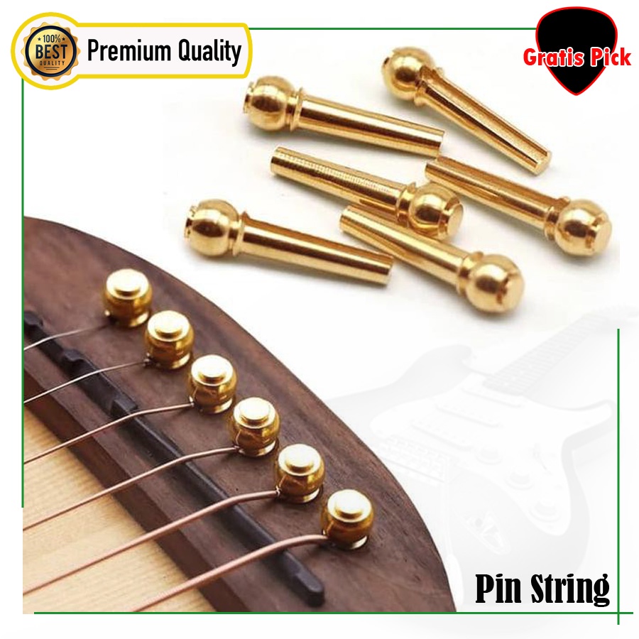 Pin String Gold, Pin Bridge, Pentolan Gitar Emas Untuk Gitar Akustik