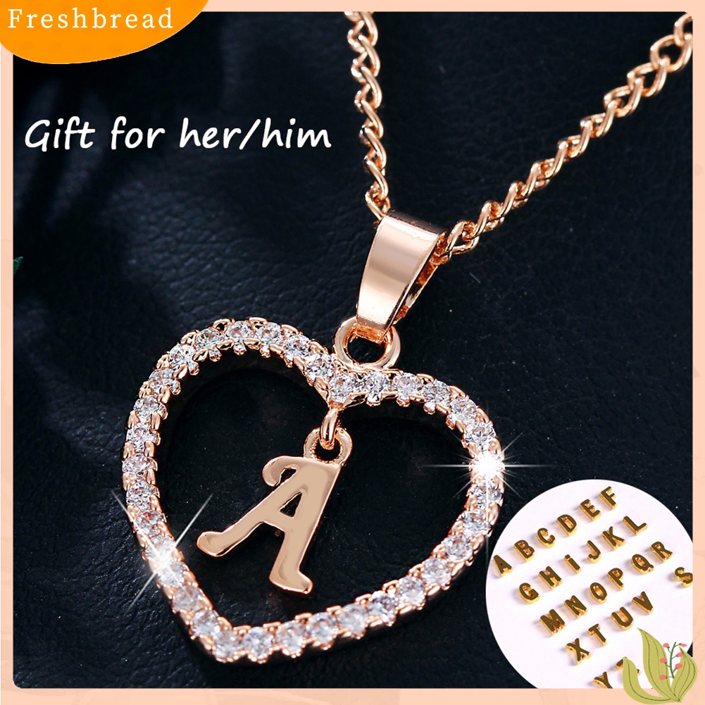 [TERLARIS]Concise Hollowed Heart Alphabet Unisex Necklace Jewelry Neck Chain Pendant Decor