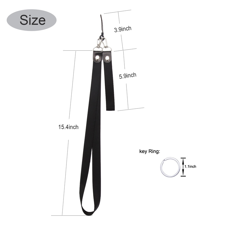 Sturdy Tali Lanyard Leher Panjang Bahan Kain Dengan Strap Pergelangan Tangan Pendek Untuk Ponsel