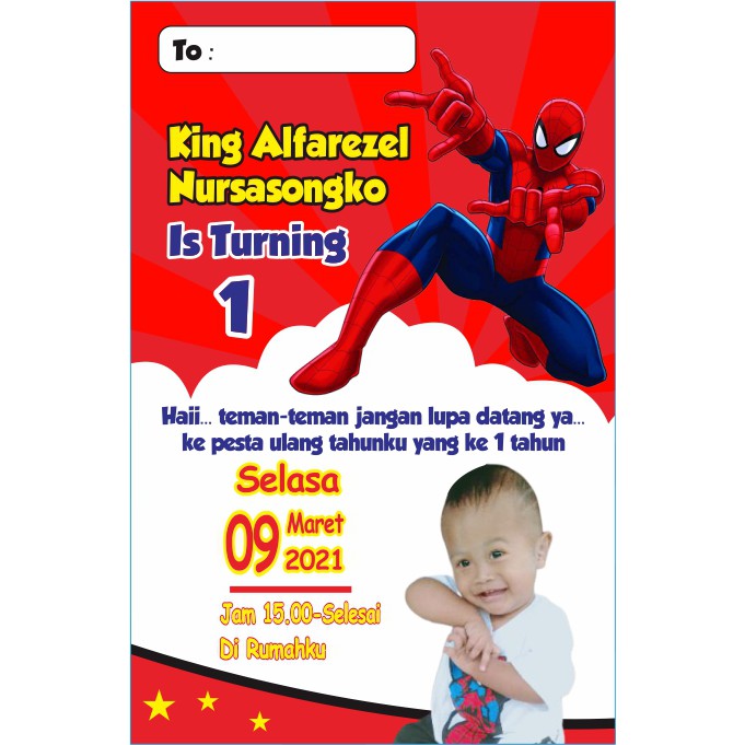Undangan Ulang Tahun Custom Spiderman