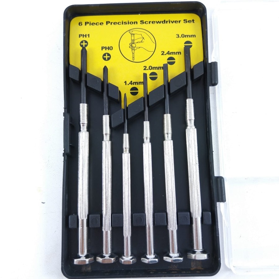 Obeng Set Justech 6pcs Screwdriver Plus Minus Jam Kacamata Reparasi Tools