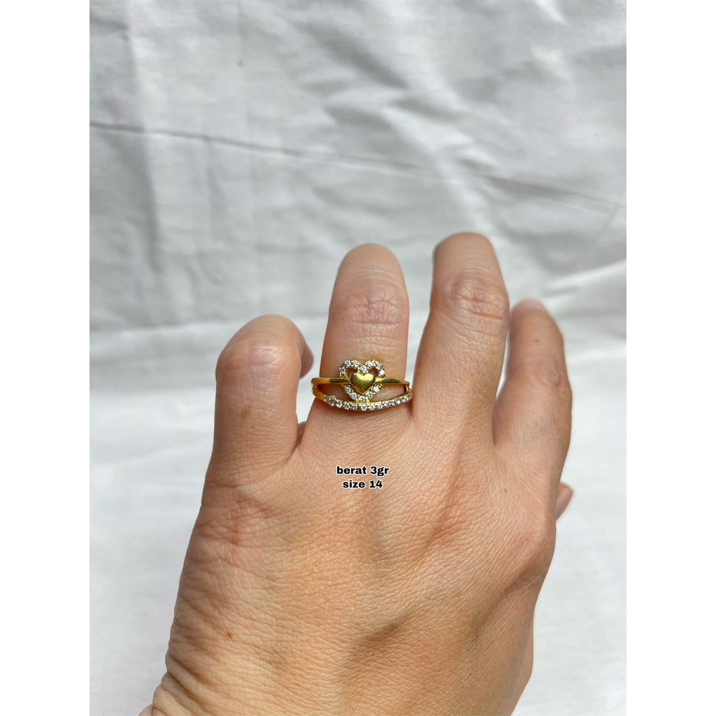 CINCIN LOVE MATA GOLD PERAK ASLI S925 GLOBAL JEWELLERY CN038