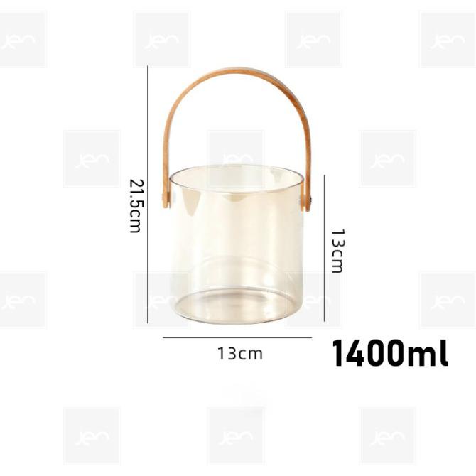 kios.lucinda - Keranjang buah Ember minuman serbaguna Glass Fruit Bucket Ice Bucket - Kuning