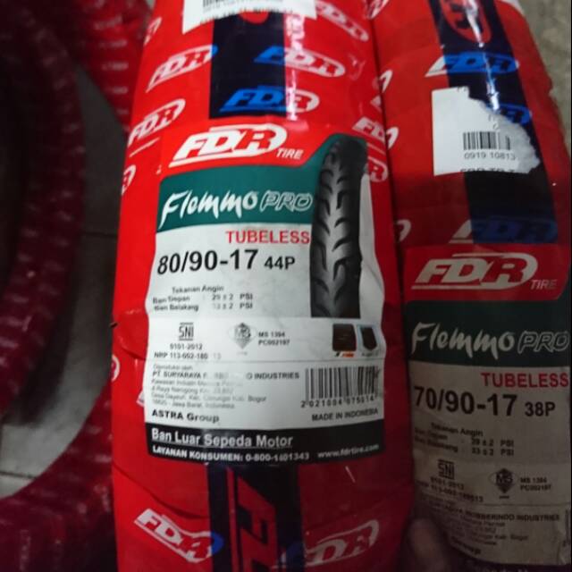 Ban TUBELESS FDR Flemmo Pro 80 90 ring 17 ban motor bebek 