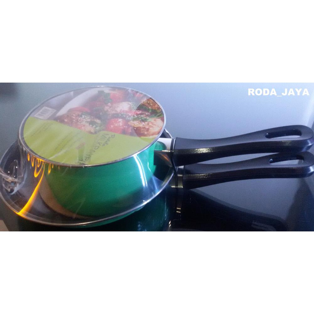 Wajan Panci Fry Pan Teflon Maspion Set Isi 2: 1 Fry Pan / Wajan / Penggorengan Dan 1 Milk Pan