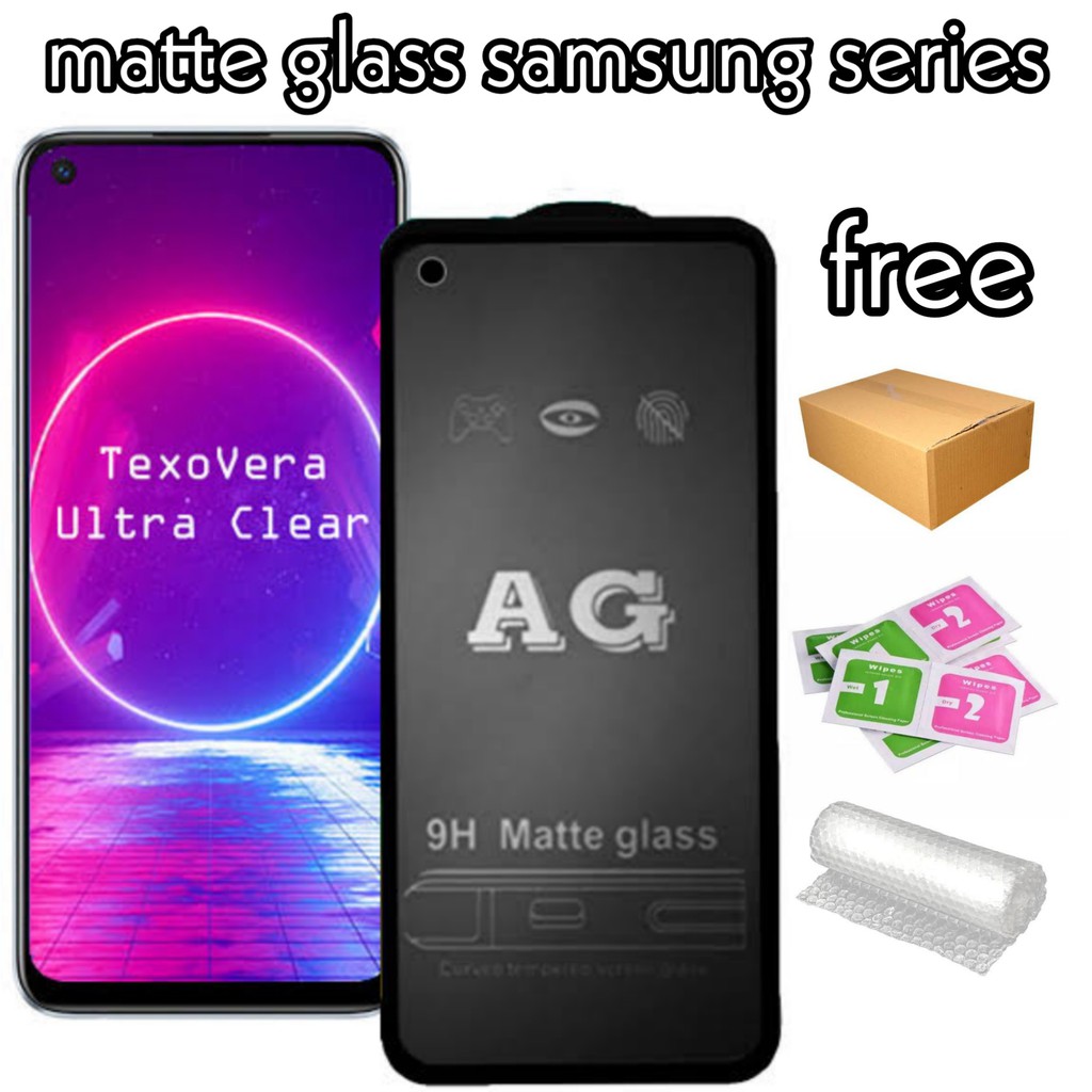 tempered matte glass samsung a01 01s a01 core a02 a02s a10 a10s a20 a20s a30 a30s a50 a50s a70 m01 m01s m01 core m02 m02s m10 m20 m30 m30s m40 m50 m11 m12 m21 m31 m31 prime m31s m51 a11 a12 a21 a21s a31 a41 a51 a71 a32 a42 5G a52 5G a72 2021