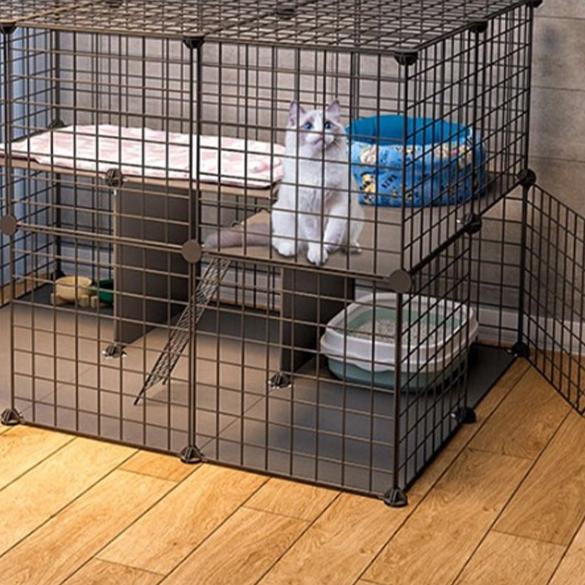 ✵ olla Pet Cage Stackable Pet Fence 35*35CM-DIY Pet Cage For Dog Cat-DIY Pet Metal Wire Kennel ●