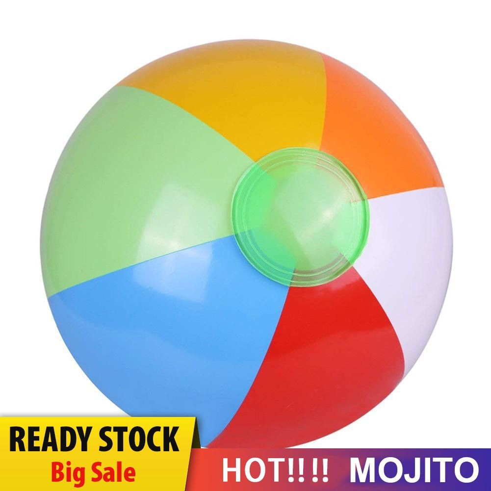 MOJITO PVC Inflatable Beach Ball Multicolored Kid Bath Toy Ball Summer Shower Toys