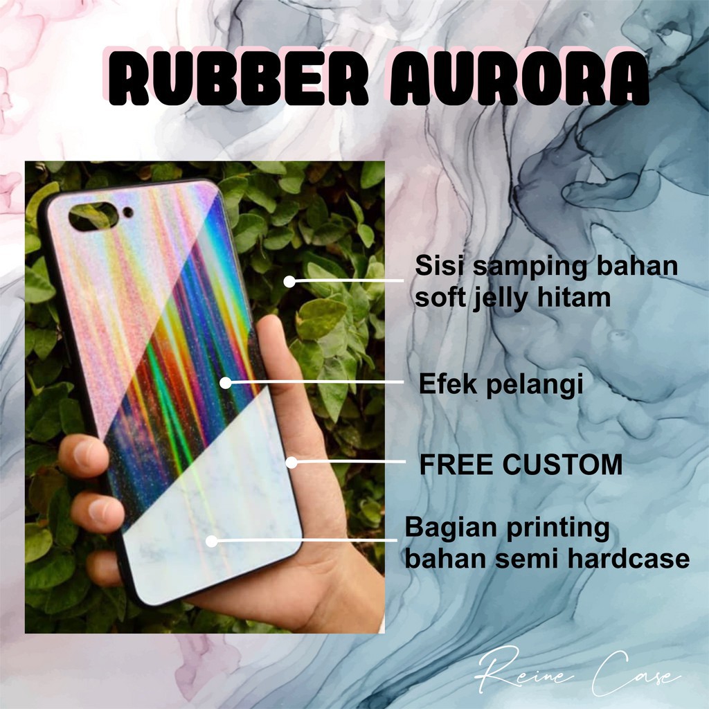 Custome Case Glass Glossy ( Bahan Kaca Anti Lecet) For  IPHONE/ XIAOMI/SAMSUNG/OPPO/VIVO