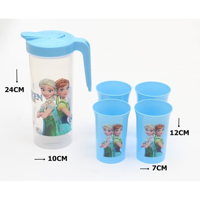 TERLARIS / CERET PLASTIK UNIK TEKO FROZEN 4 CANGKIR XY-S003