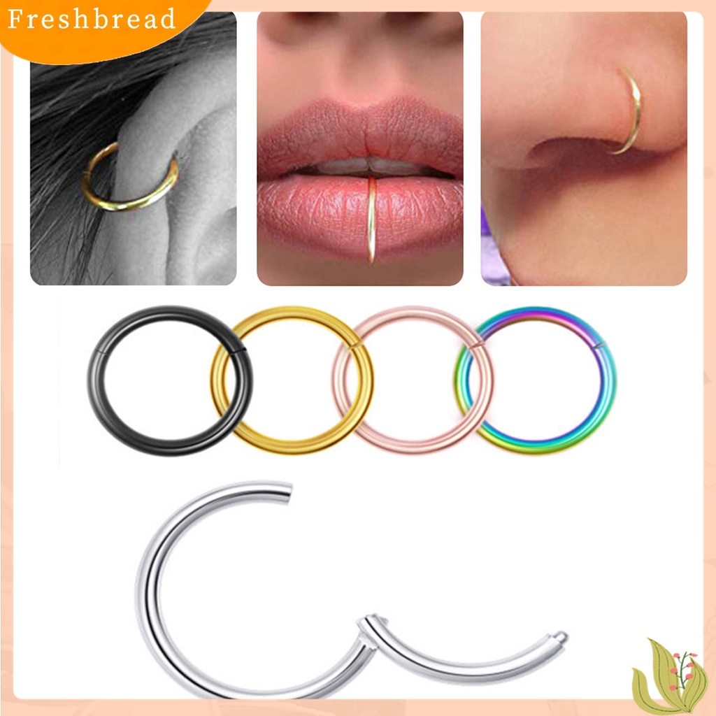 Cincin Hoop Piercing Septum Bahan Stainless Steel Untuk Hidung Bibir Telinga Dan Tubuh