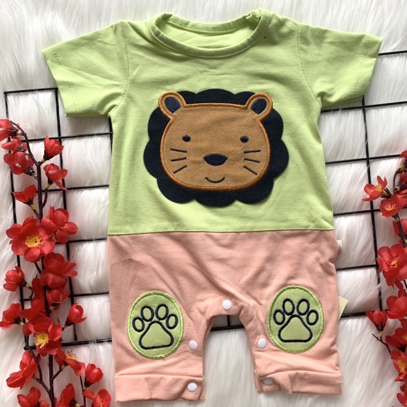 Baju romper pendek bayi lakilaki cowok babyboy lucu bordir murah pergi santai bestseller -lio