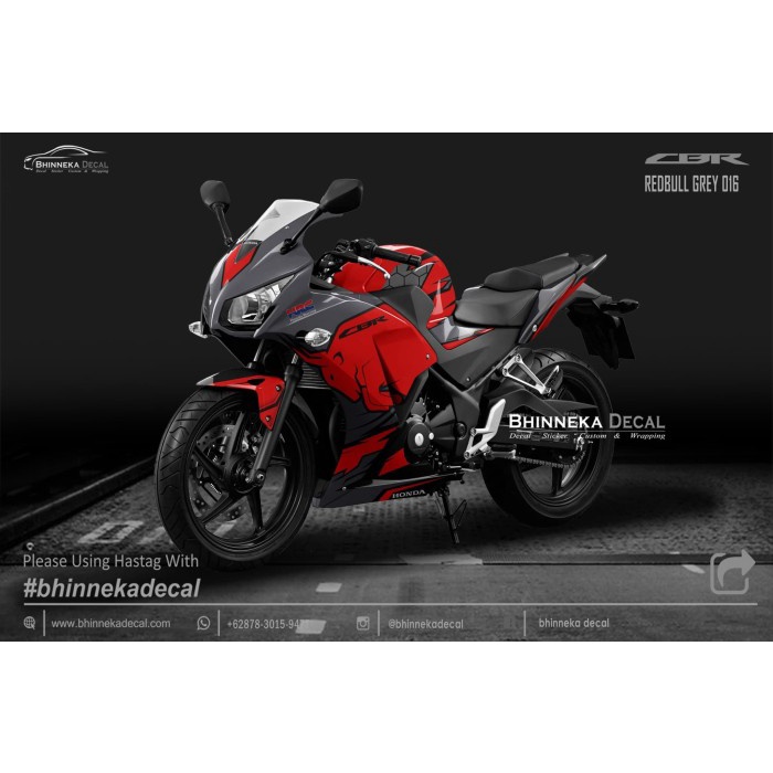 DECAL STICKER CBR K45 DESAIN RED REDBULL-011
