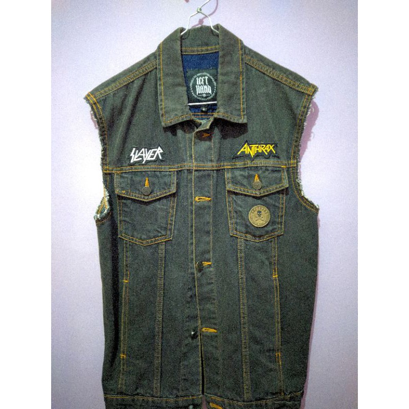 Denim Vest - Rompi Metal Band Patch Slayer Anthrax Motorhead
