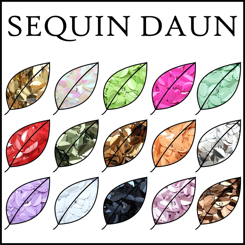 PAYET SEQUIN DAUN TEKUK