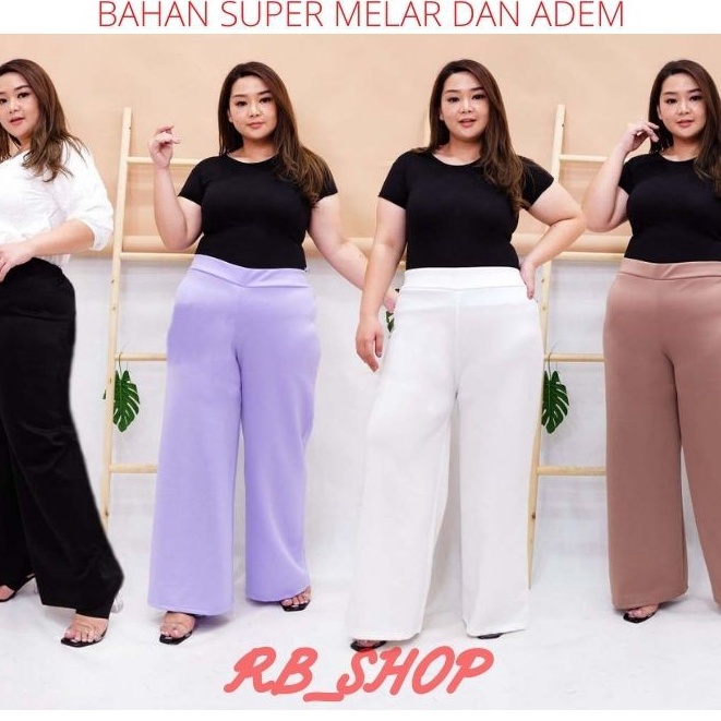GROSIR ADA✔️ KULOT EDISI JUMBO fit BB up 90+kg / 3L/5XL | PAHA &amp; PINGGANG LONGGAR/MELAR | Scuba Premium &amp; Crepe Waffle | COD celana panjang wanita/kasual ootd/XXXL ibu hamil/big size