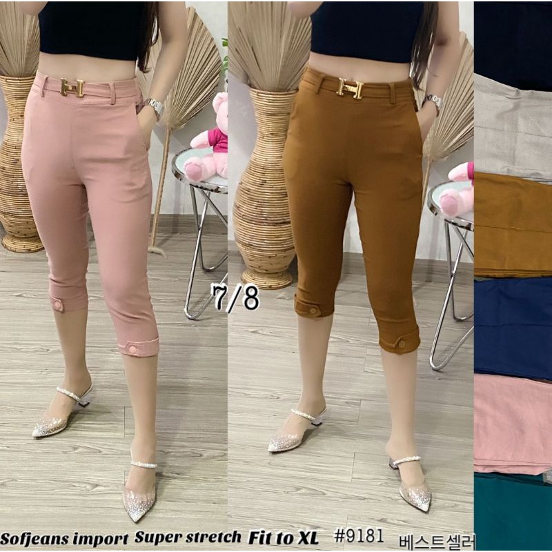 Celana 7/8 Soft jeans Strecth Wanita import 9181