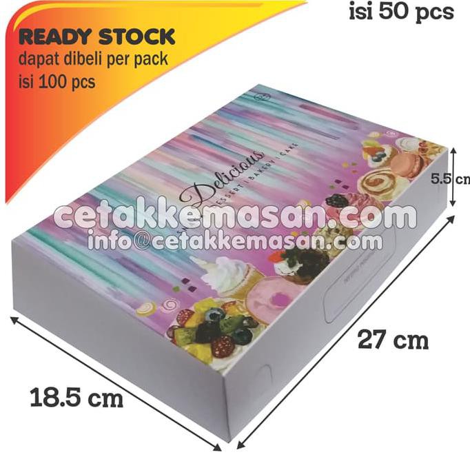 

Pmind324- Dus Box Kemasan Roti Kue Donat Uk 27 X 18,5 X 5,5 Cm Foodgrade 468G