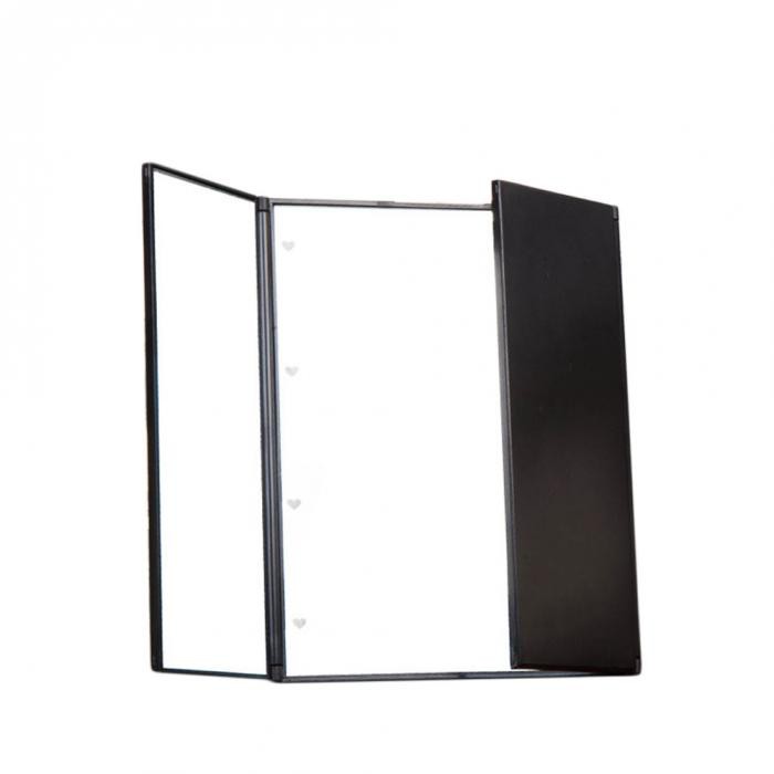 Cermin Makeup Portable Foldable Mirror with LED Light - 303 - OMMU63BK Black