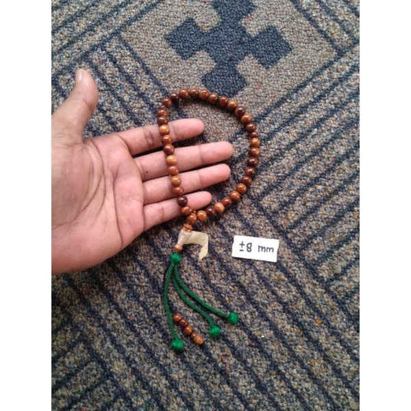 tasbih kokka bulat coklat rumbai ± 8 mm ( 8mm ) 33 butir (kauka kaukah pukah pukaha kuka )