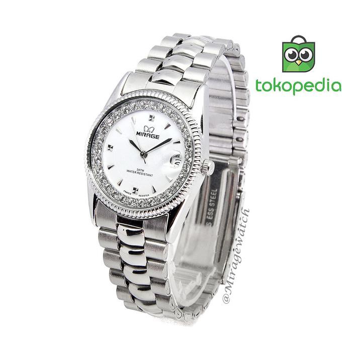 Jam Tangan Wanita Mirage Permata Original Silver