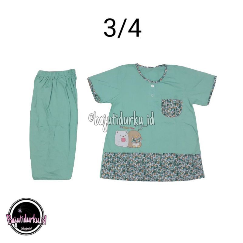 BAJU TIDUR BABYDOLL 3/4 LORITA