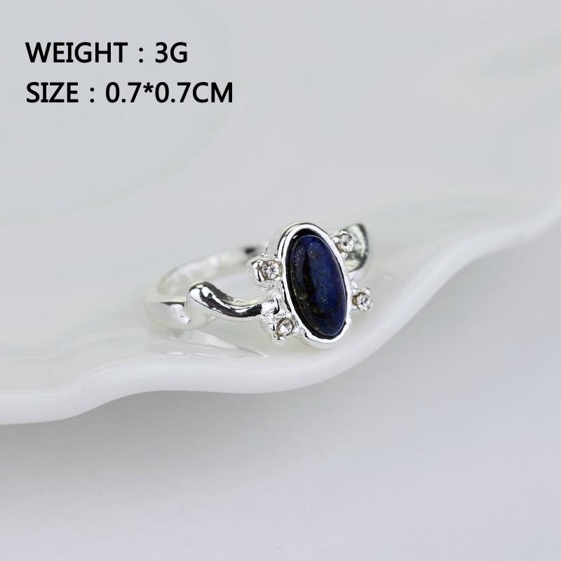 Cincin fashion wanita / aksesoris perhiasan batu permata hitam