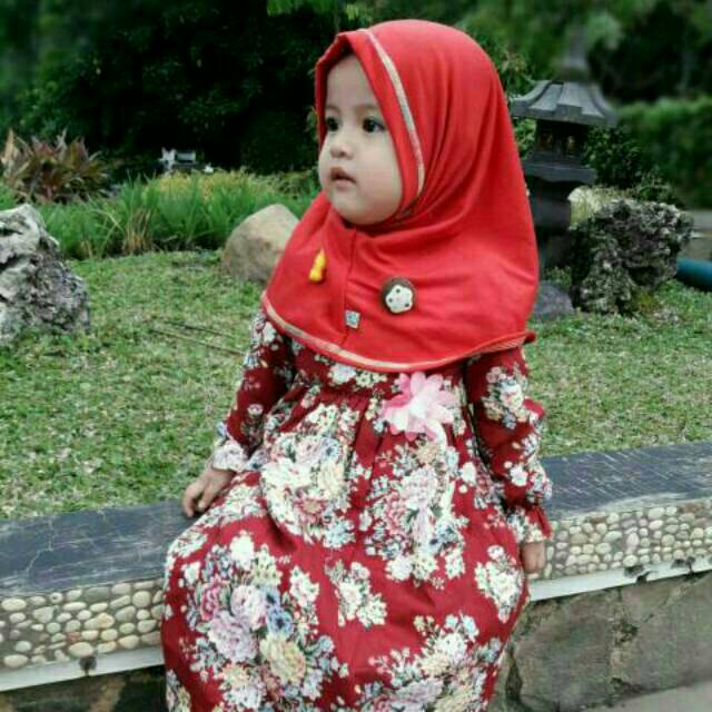 Gamis Khaulah Bunga Anak Muiza Hijab Rifara