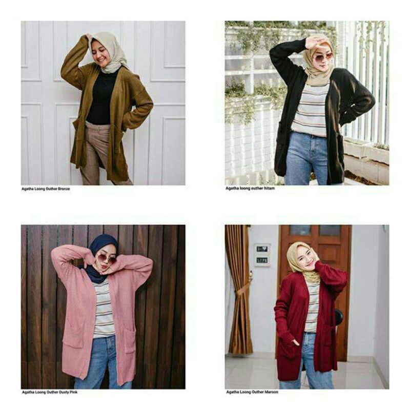 Cassy Long Outer Cardigan Rajut