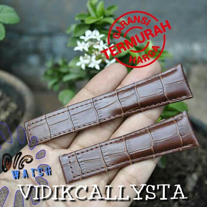 TALI KULIT TAGC CARERRA CALIBRE COKLAT MOTIF 22MM PREMIUM