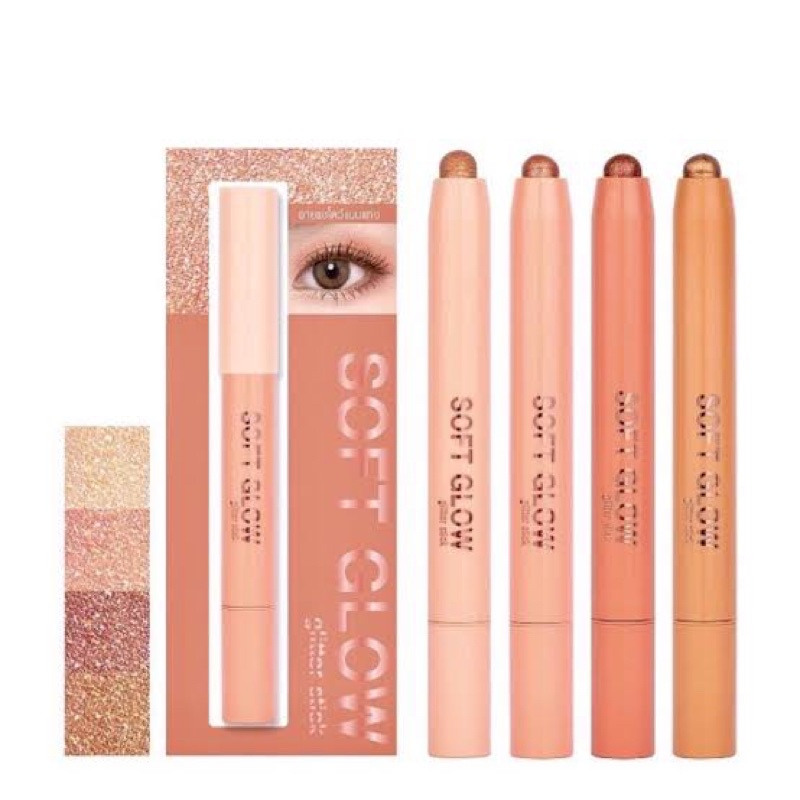 [ Meilinda ] Soft Glow Glitter Stick Eyeshadow Original Thailand