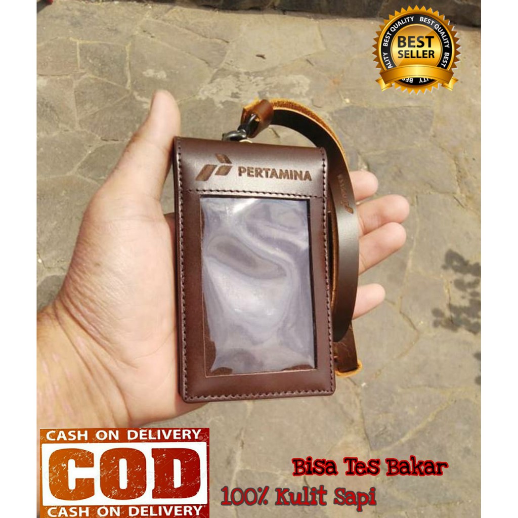 

ID Card / Name Tag Holder / Dompet Id Card 100% Kulit Asli PERTAMINA Cokelat Tua Model Lipat