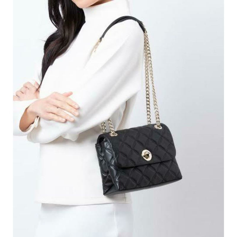 kate spade natalia flap quilet small black