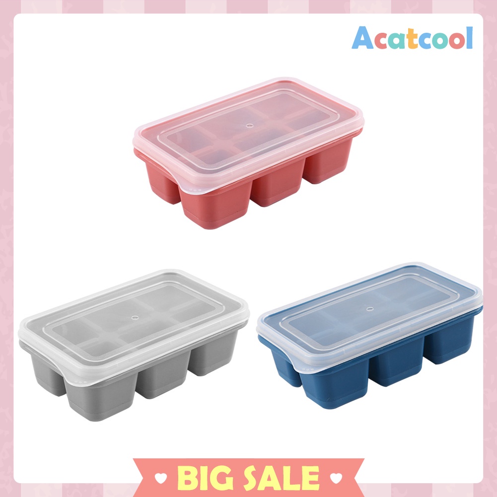 Silicone Square Ice Cube Mold with Lid DIY Desert Ice Tray Mould Accessory