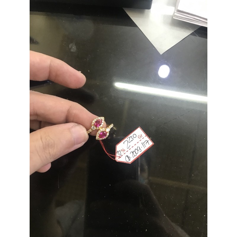 Cincin mata merah kadar 375 emas asli