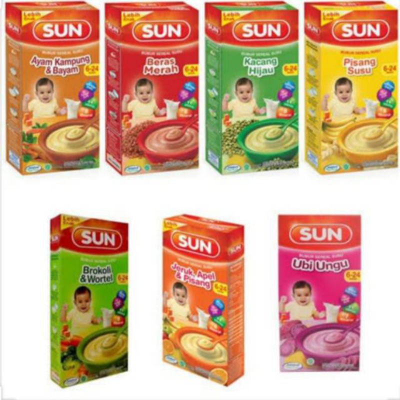 SUN - BUBUR BAYI 120 GRAM BOX &amp; EKONOMIS  6+ DAN 8+