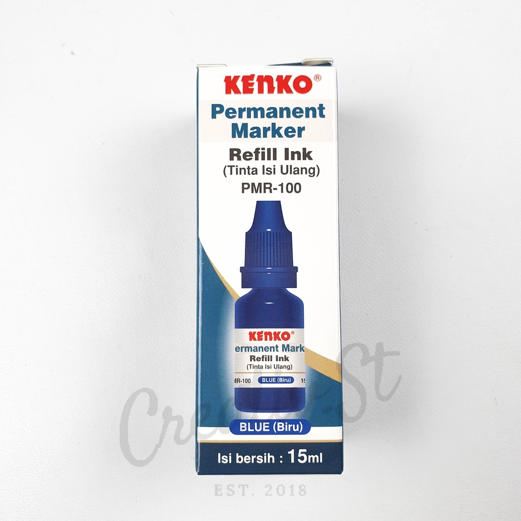 

KENKO Tinta Spidol Permanent Marker Refill Ink Pmr-100 15 Ml Black Blue Hitam Biru