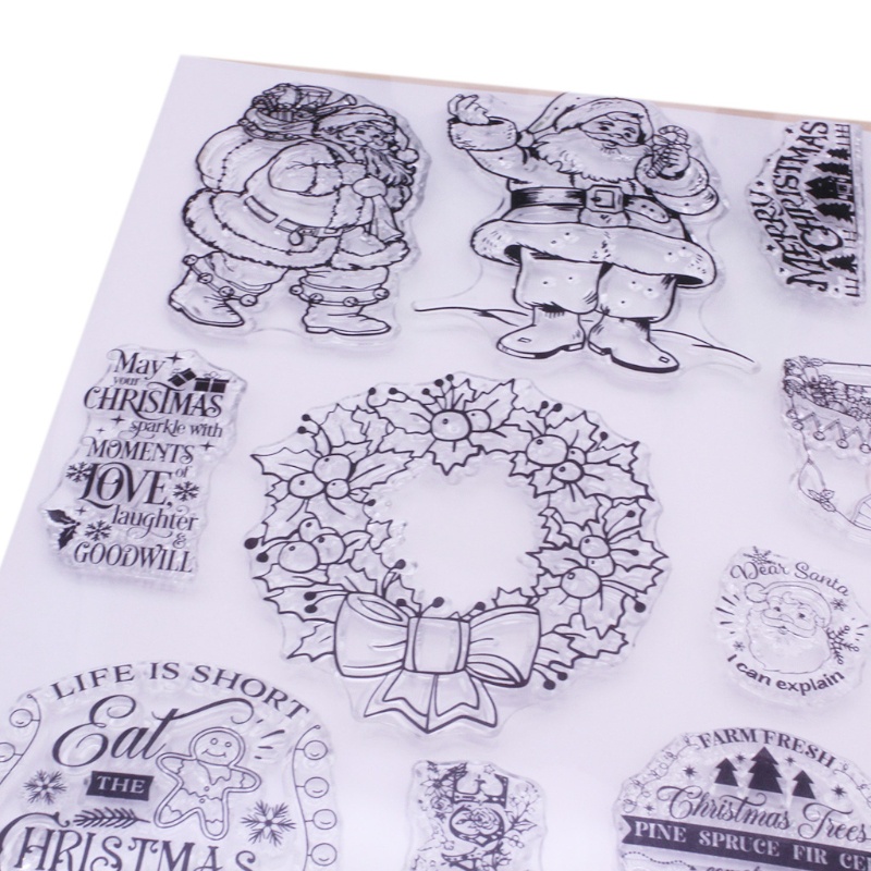 Zzz Stempel Silikon Transparan Motif Santa Claus Natal Untuk Dekorasi Scrapbook / Jurnal DIY