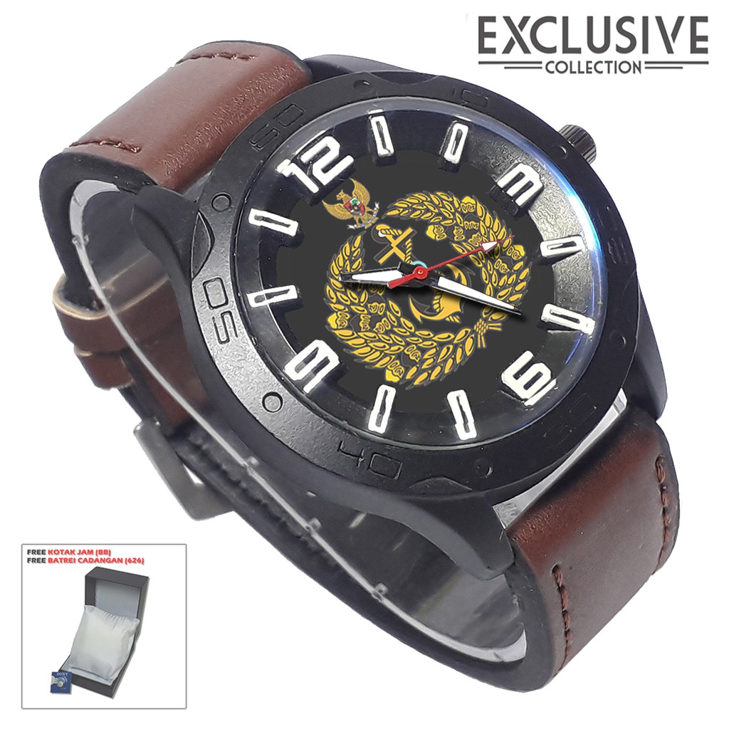 Jam tangan TNI-AL Kalep Coklat (Exclusive)