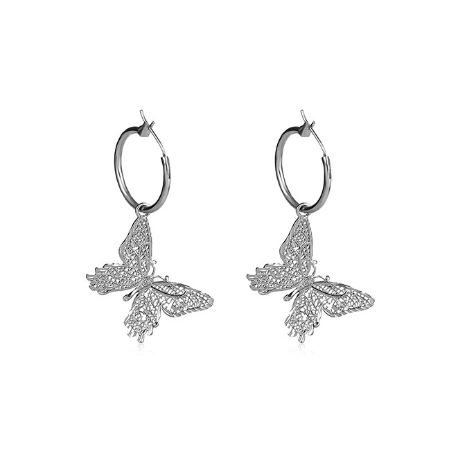 LRC Anting Tusuk Fashion Hollow Butterfly Alloy Geometric K2346X