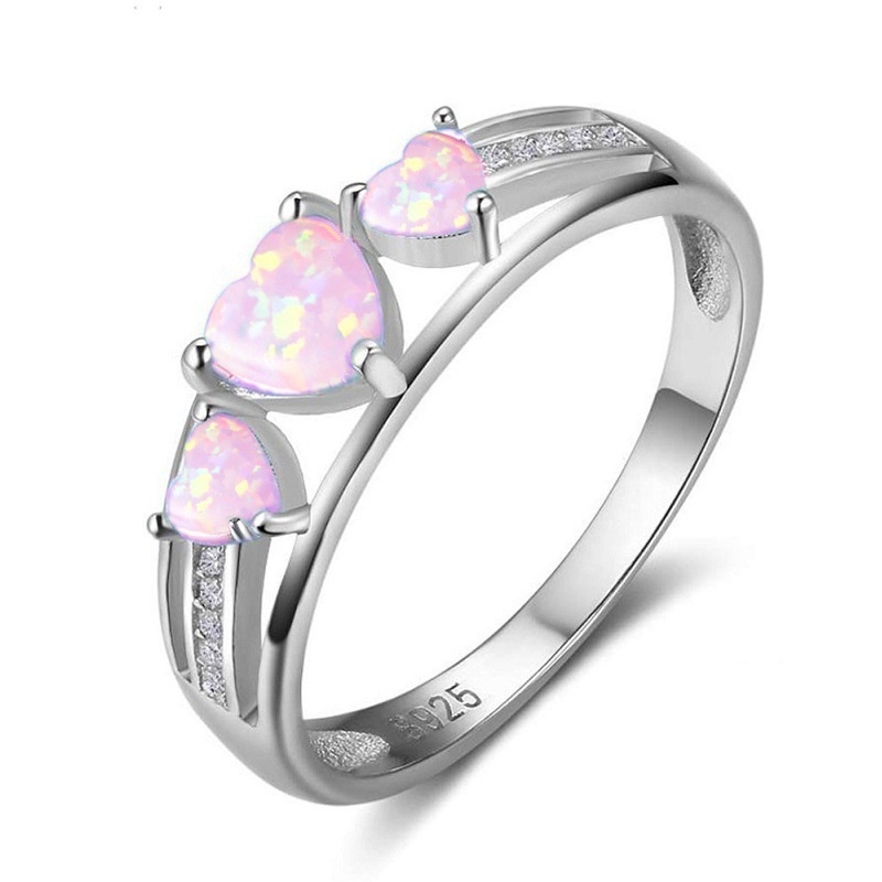 New style ring Three hearts multicolor opal fashion women's ring