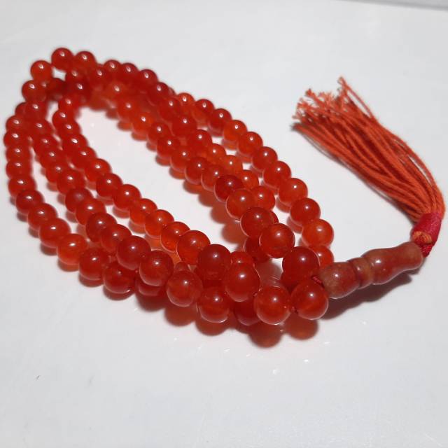 Tasbih batu orange garnet 99 butir / tasbih batu garnet