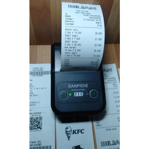 

Kertas 57x30 58x30 coreless struk kasir printer thermal zjiang eppos sanpidie mesin edc 10 roll