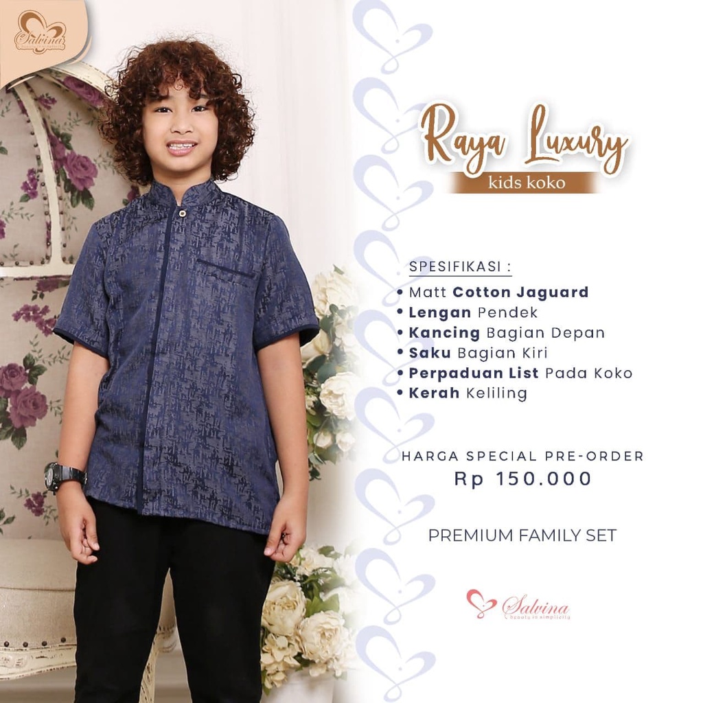 Salvina Hijab Sarimbit Koko Raya Luxury Quality Premium Syari'i - Couple Ayah Anak - Koko Anak