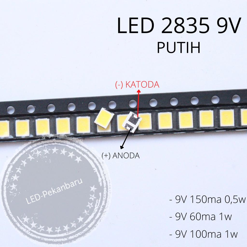 LED 2835 9V 0.5W CHIP SMD PUTIH HIGH BRIGHTNESS SUPER TERANG