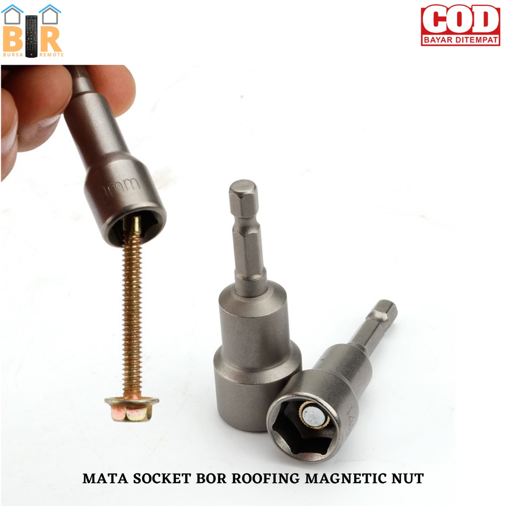 Mata Socket Bor Roofing Magnetic Nut Setter -  Magnetik Mur Driver Socket Set Bor Bit 1/4 &quot;Hex